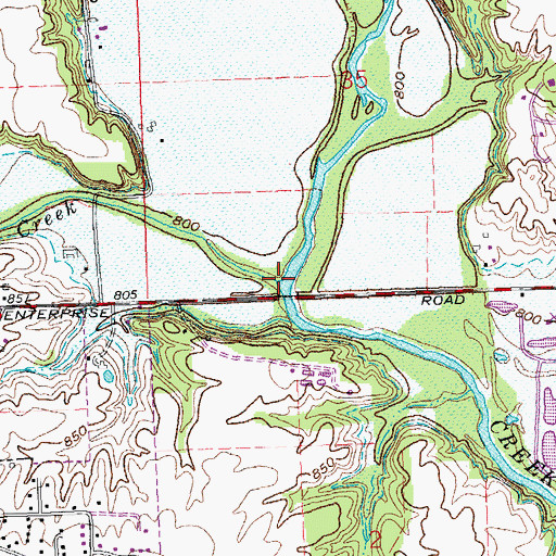 Topographic Map of Aukerman Creek, OH