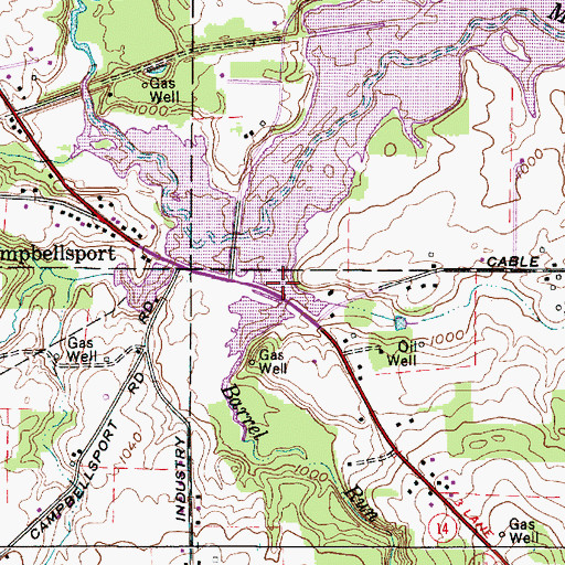 Topographic Map of Barrel Run, OH