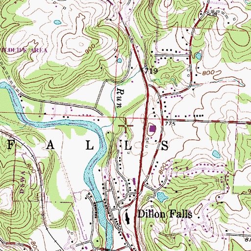 Topographic Map of Bartlett Run, OH