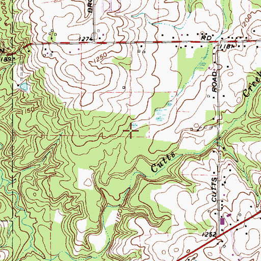 Topographic Map of Bass Lake, OH