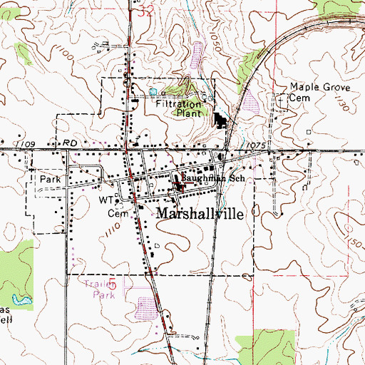 Topographic Map of Baughman School, OH