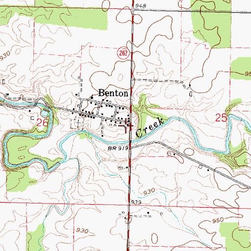 Topographic Map of Benton, OH