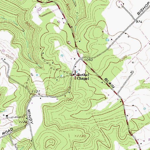 Topographic Map of Bethel Chapel, OH