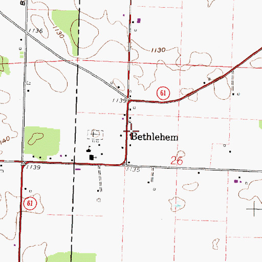 Topographic Map of Bethlehem, OH
