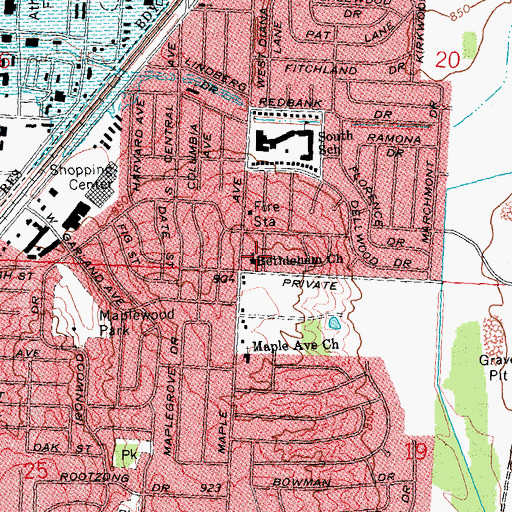 Topographic Map of Bethlehem Lutheran Church, OH