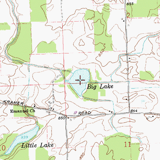 Topographic Map of Big Lake, OH