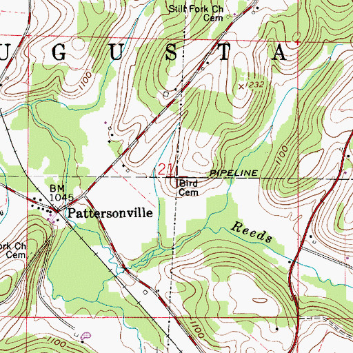 Topographic Map of Bird Cemetery, OH