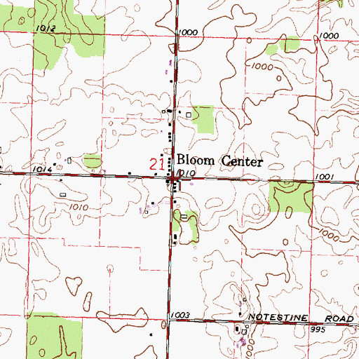 Topographic Map of Bloom Center, OH