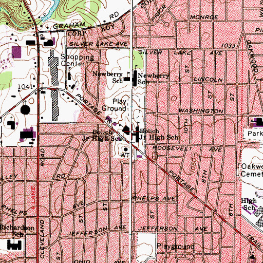 Topographic Map of Bolich Middle School, OH