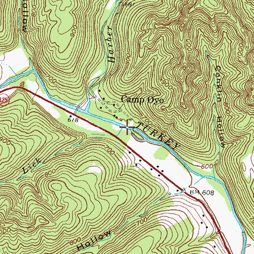 Topographic Map of Buck Lick, OH