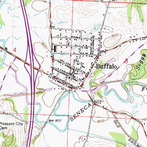 Topographic Map of Buffalo, OH