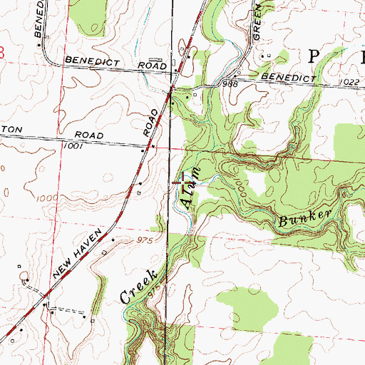 Topographic Map of Bunker Run, OH