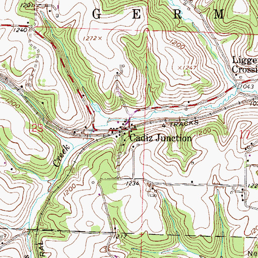 Topographic Map of Cadiz Junction, OH