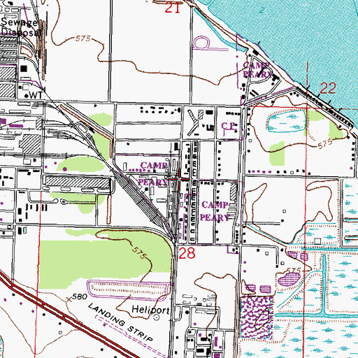 Topographic Map of Camp Peary, OH