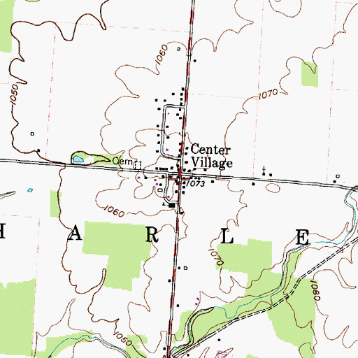 Topographic Map of Center Village, OH
