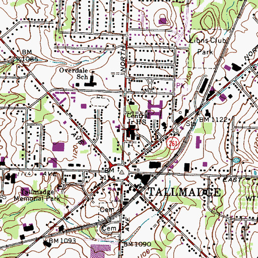 Topographic Map of Tallmadge Middle School, OH
