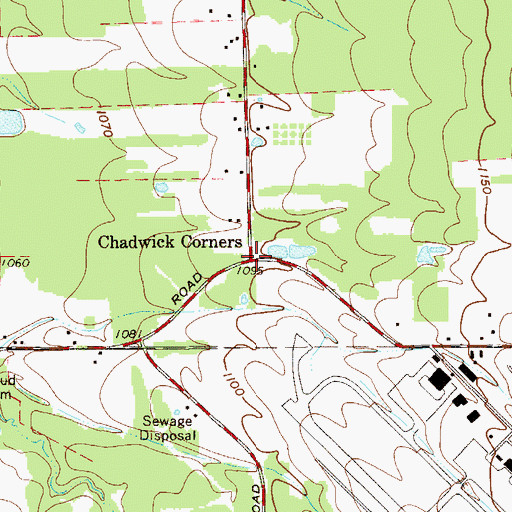 Topographic Map of Chadwick Corners, OH