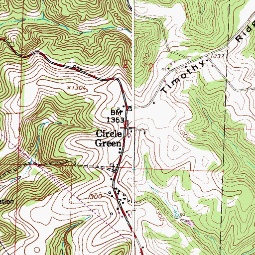 Topographic Map of Circle Green, OH