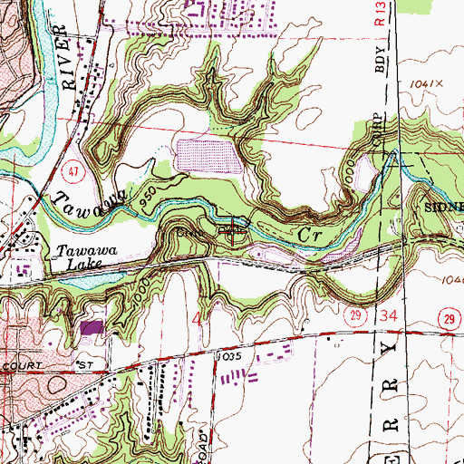 Topographic Map of Civic Park, OH