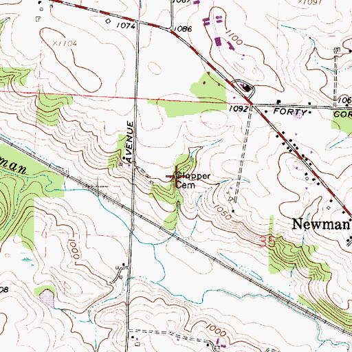 Topographic Map of Clapper Cemetery, OH