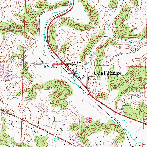 Topographic Map of Coal Ridge, OH