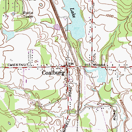 Topographic Map of Coalburg, OH