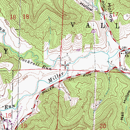 Topographic Map of Cockrell Run, OH