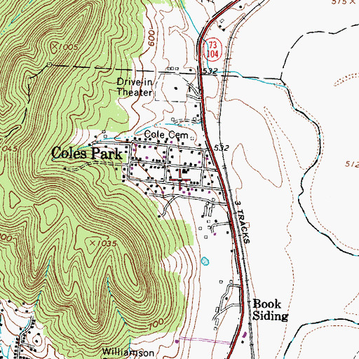 Topographic Map of Coles Park, OH