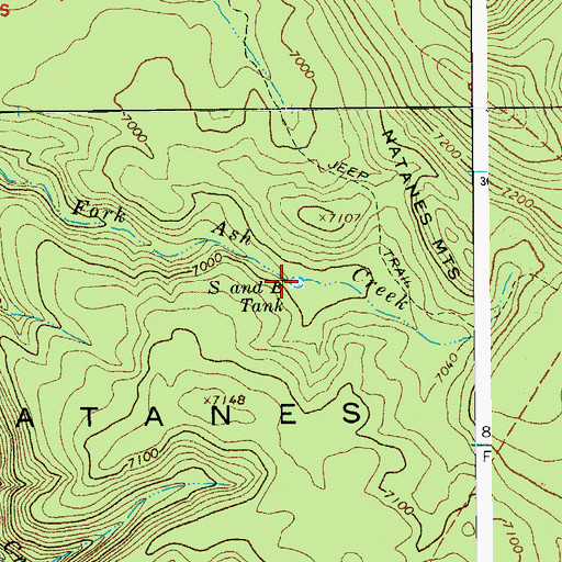 Topographic Map of S and E Tank, AZ