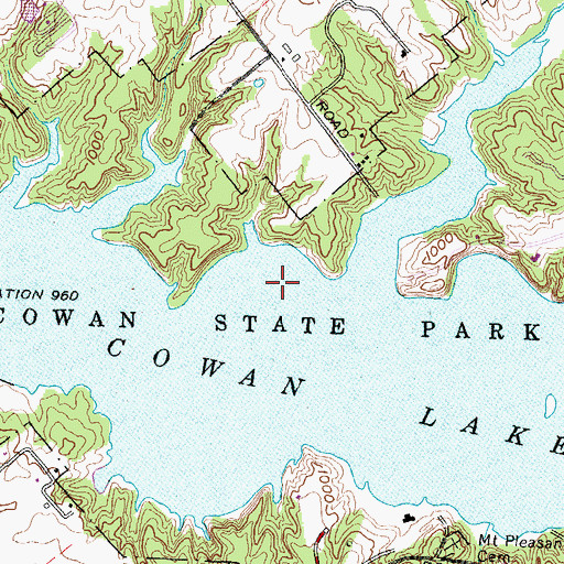 Topographic Map of Cowan State Park, OH
