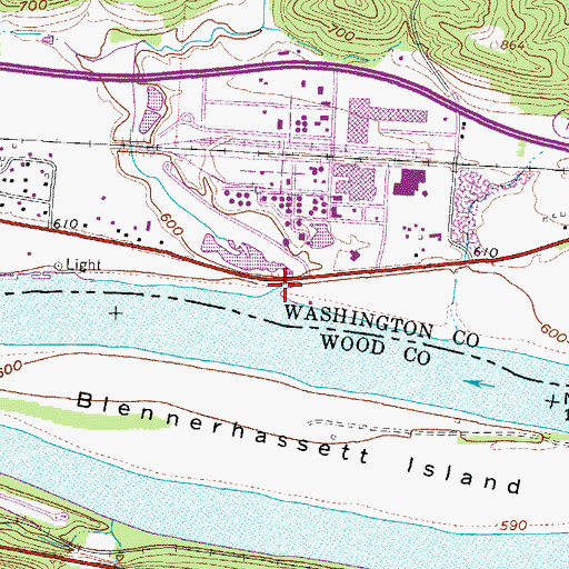 Topographic Map of Davis Creek, OH