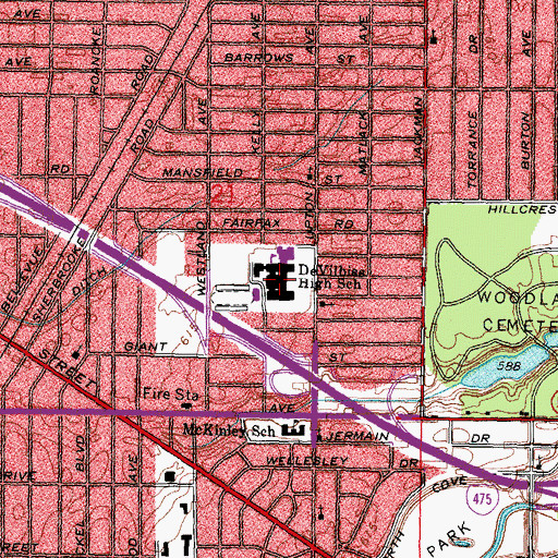 Topographic Map of Toledo Technology Academy, OH