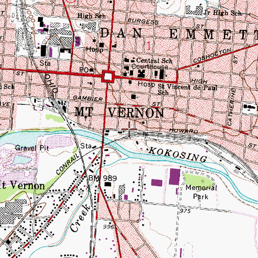 Topographic Map of Dry Creek, OH