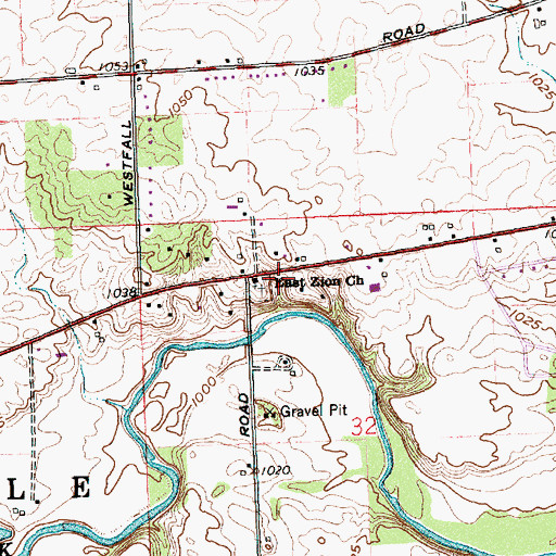 Topographic Map of East Zion Congregational Christian Church, OH
