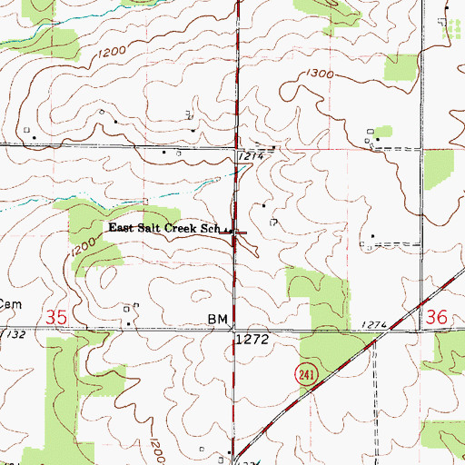 Topographic Map of East Salt Creek School, OH