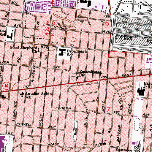 Topographic Map of Eastminster Church, OH