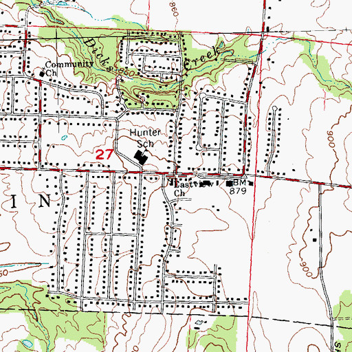 Topographic Map of Eastview Church, OH