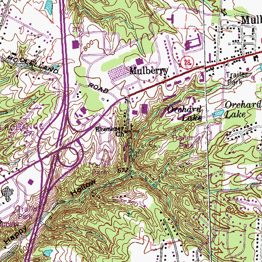 Topographic Map of Ebenezer Baptist Church, OH