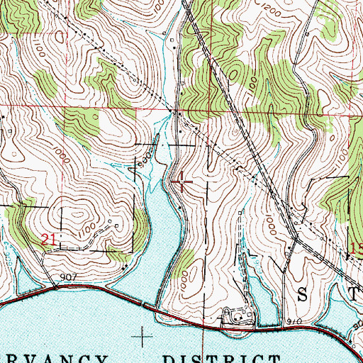 Topographic Map of Eddington Run, OH