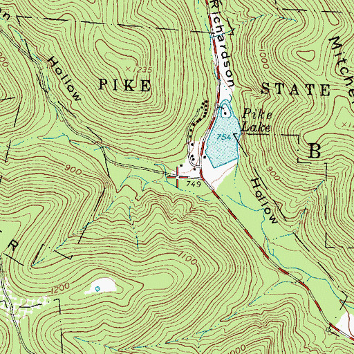 Topographic Map of Egyptian Hollow, OH