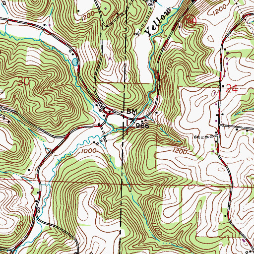 Topographic Map of Elk Lick, OH