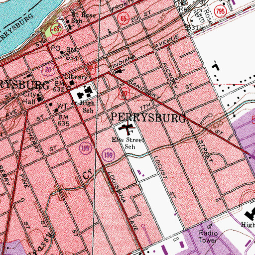 Topographic Map of Toth Elementary School, OH