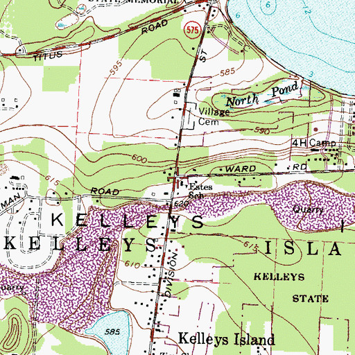 Topographic Map of Estes School, OH