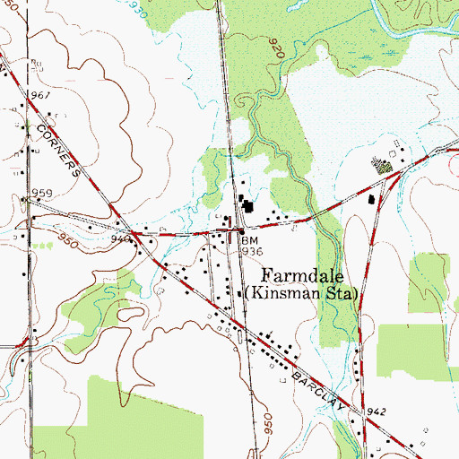 Topographic Map of Farmdale, OH