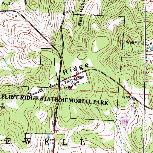 Topographic Map of Flint Ridge Park, OH