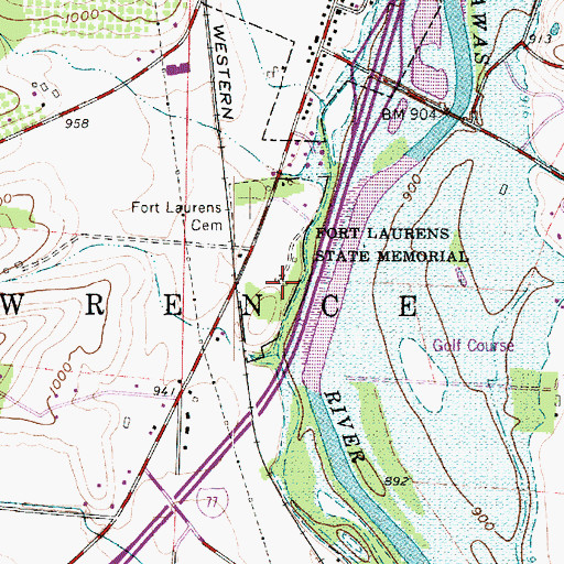 Topographic Map of Fort Laurens State Memorial, OH