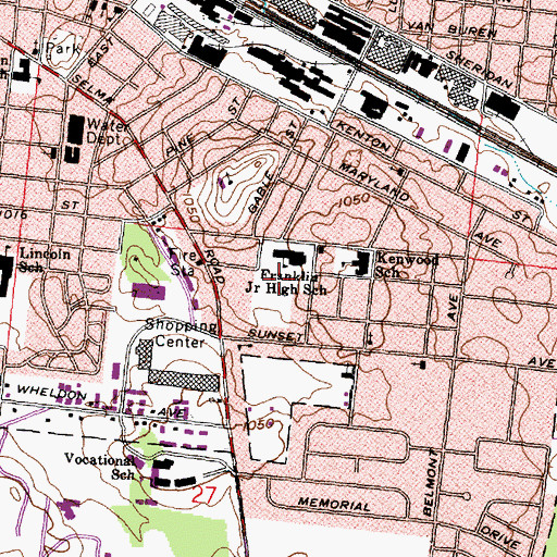 Topographic Map of Franklin Middle School, OH