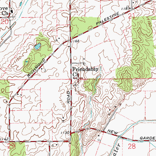 Topographic Map of Friendship Community Church, OH