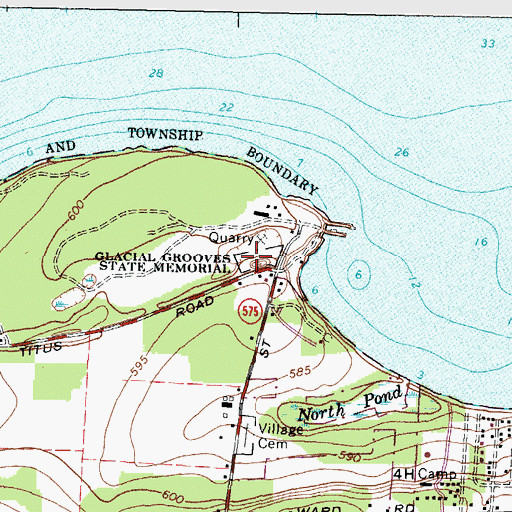 Topographic Map of Glacial Grooves State Memorial, OH
