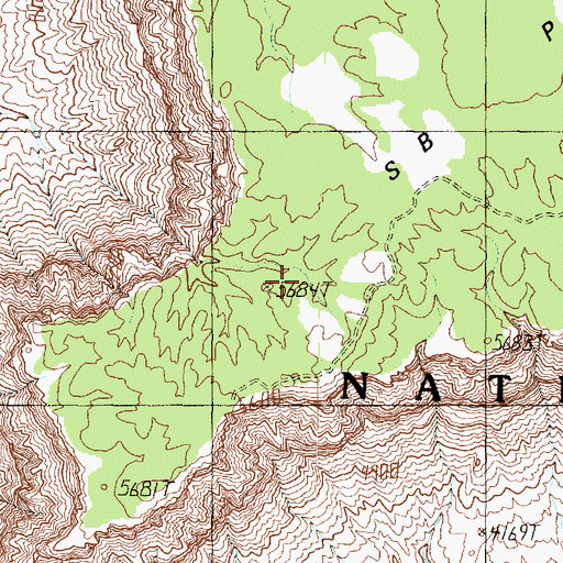 Topographic Map of S B Point, AZ